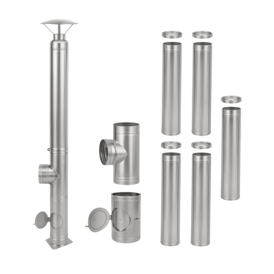 Coș de fum inox 7 m x 180 mm, profesional Izonox CeraPro, Suspendat consolă