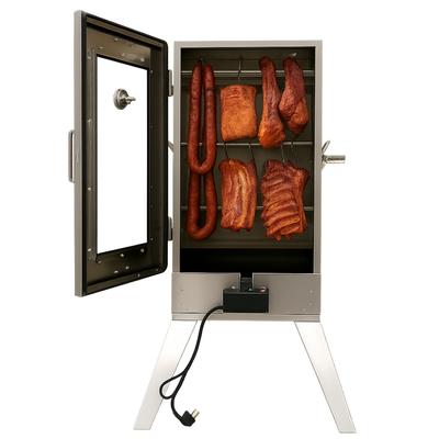 Afumătoare carne / pește din inox cu geam Rustina XL 46 x 36 x 130 cm