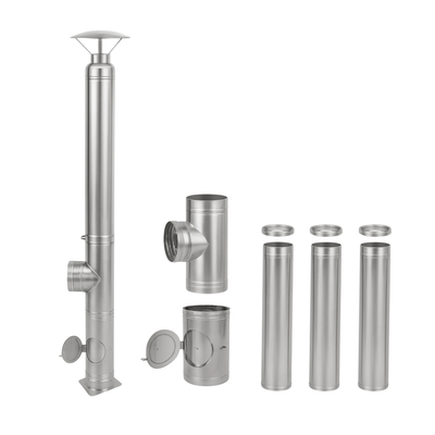 Coș de fum inox 5 m x 200 mm, profesional Izonox CeraPro, Pornire de la sol