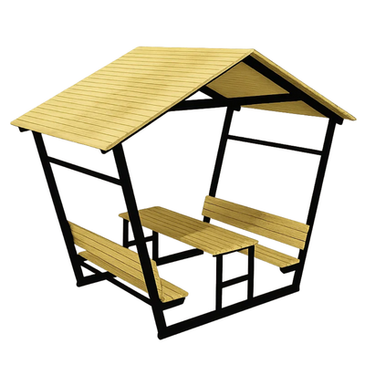 Foișor 200x200x230 cm pentru exterior Hera, cadru metalic și pereți din lemn