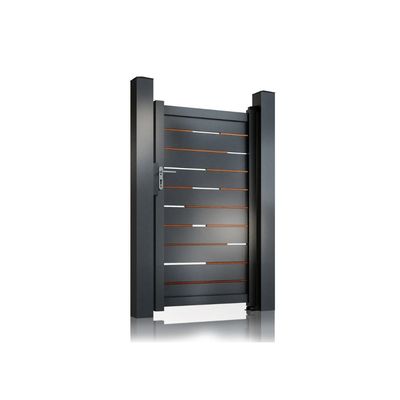 Set porți metalice din aluminiu Ragnar, Poarta mare 4000 x 1800 mm, Poarta mică 900 x 1800 mm, Gri antracit RAL 7016