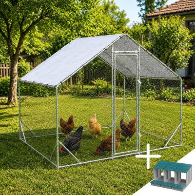 Pachet PROMO Țarc găini Rico 3x3 m + Cuibar găini Rico 3 compartimente