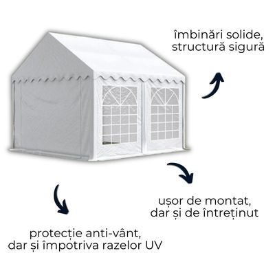 Cort profesional impermeabil Ignifug 4x4 m