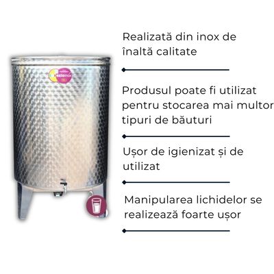 Cisternă inox cu dop Alsace 260 L, depozitare