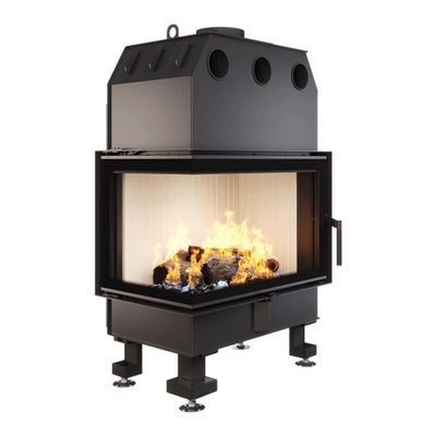 Focar șemineu Saven din oțel cu sticlă laterală stânga 75х50х47 cm, 14,7 kW
