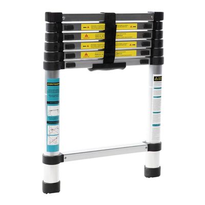Scară telescopică Taro, înălțime maximă 2m, 7 trepte, greutate maximă suportată 150 kg