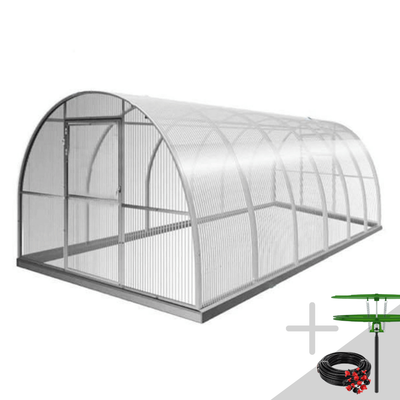 Seră policarbonat 4 mm pentru grădină Travena 3x10 m + Cadou Sistem de Irigații și Ventilație