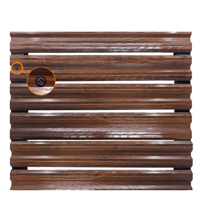 Șipcă metalică orizontală gard Lucius 0,4 mm x 11,5 cm Nuc multi-gloss 1.3 m