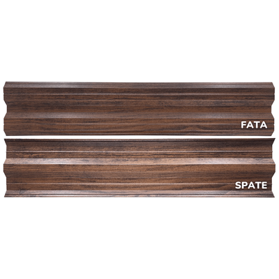 Șipcă metalică orizontală gard Lucius 0,5 mm x 11,5 cm, față-spate Mahon multi-gloss 1.1 m
