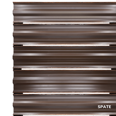 Șipcă metalică orizontală gard Lucius 0,4 mm x 11,5 cm Nuc multi-gloss 1 m
