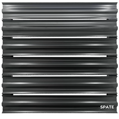 Șipcă metalică orizontală gard Lucius 0,5 mm x 11,5 cm Negru mat structurat (RAL 9005) 1.1 m