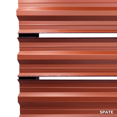Șipcă metalică orizontală gard Lucius 0,5 mm x 11,5 cm Cărămiziu mat structurat (3009) 1.8 m