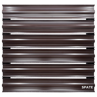 Șipcă metalică orizontală gard Lucius 0,5 mm x 11,5 cm Maro închis structurat (RAL 8019) 1.1 m