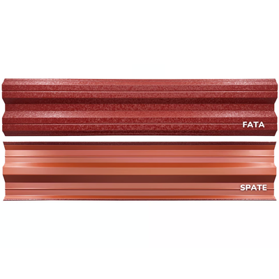 Șipcă metalică orizontală gard Lucius 0,5 mm x 11,5 cm Cărămiziu mat structurat (3009) 1.5 m