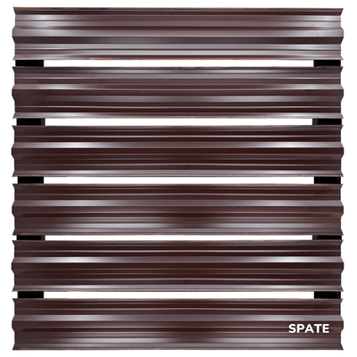 Șipcă metalică orizontală gard Lucius 0,4 mm x 11,5 cm Mahon multi-gloss 1.6 m