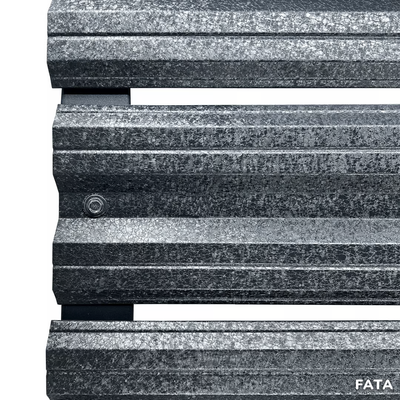 Șipcă metalică orizontală gard Lucius 0,5 mm x 11,5 cm Gri mat structurat (RAL 7024) 1 m