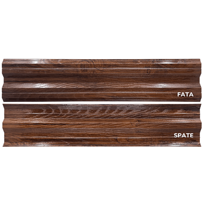 Șipcă metalică orizontală gard Lucius 0,5 mm x 11,5 cm, față-spate Nuc multi-gloss 1.8 m