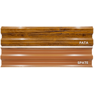 Șipcă metalică orizontală gard Lucius 0,4 mm x 11,5 cm Stejar multi-gloss 1.4 m