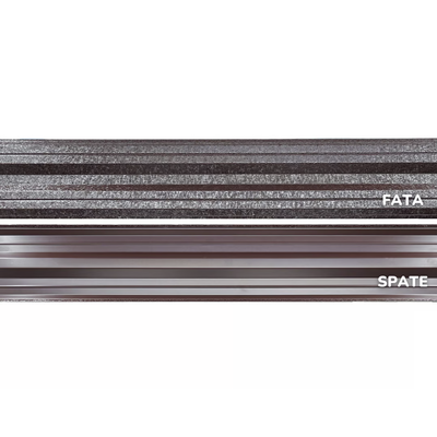 Șipcă metalică orizontală gard Lucius 0,5 mm x 11,5 cm Maro închis structurat (RAL 8019) 1.7 m