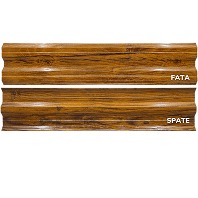Șipcă metalică orizontală gard Lucius 0,5 mm x 11,5 cm, față-spate Stejar multi-gloss 1.4 m