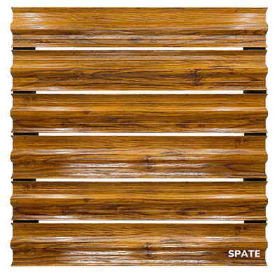 Șipcă metalică orizontală gard Lucius 0,5 mm x 11,5 cm, față-spate Stejar multi-gloss 1.5 m