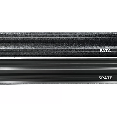 Șipcă metalică orizontală gard Lucius 0,5 mm x 11,5 cm Negru mat structurat (RAL 9005) 1.4 m