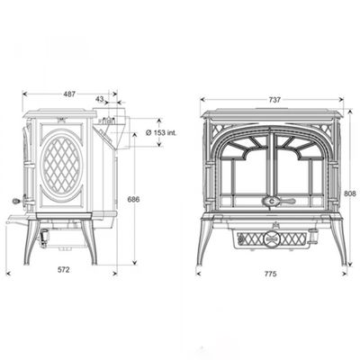 Sobă din fontă premium Sebastian 13,9 kW