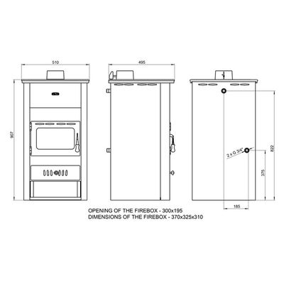 Sobă pentru încălzit Prity K2CPW13 18 kW