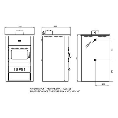Sobă pentru încălzit Prity K2CPW10 16 kW