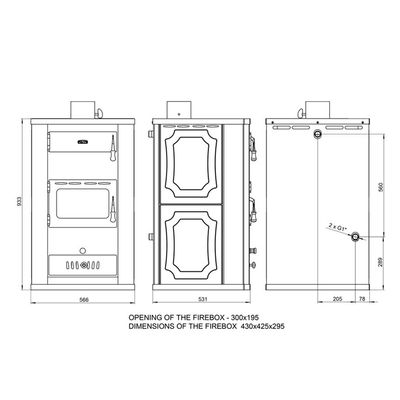 Sobă pentru încălzit standard Prity S3W21 26 kW