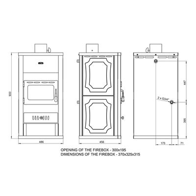 Sobă pentru încălzit standard Prity S3W13 18 kW