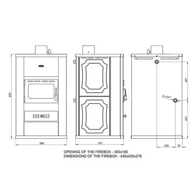 Sobă pentru încălzit standard Prity S3W17 22 kW