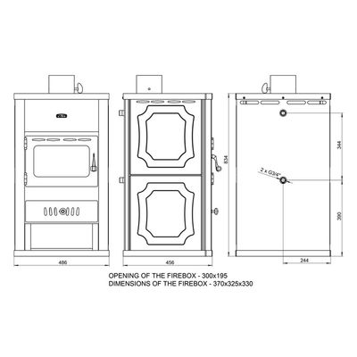 Sobă pentru încălzit standard Prity S1W10 16 kW