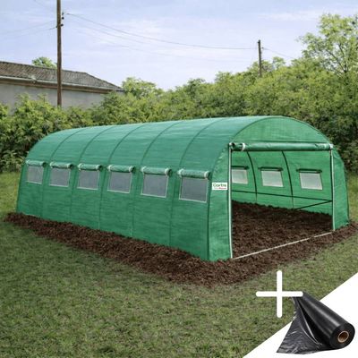 Solar grădină profesional Cortis 3x6 m, 186 g/mp, 2 m înălțime, cu fermoar dublu rezistent + Cadou Folie mulcire
