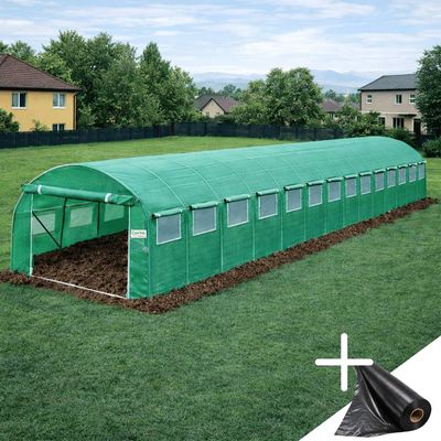 Solar grădină profesional Cortis 4x14 m, 240 g/mp, 2,5 m înălțime, cu fermoar dublu rezistent și buzunar pentru unelte + Cadou Folie mulcire