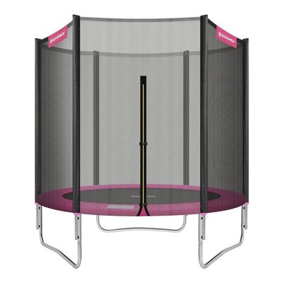 Trambulină Joly pentru copii roz, cu plasă de protecție exterioară, diametru 183 cm, greutate maximă 100 kg