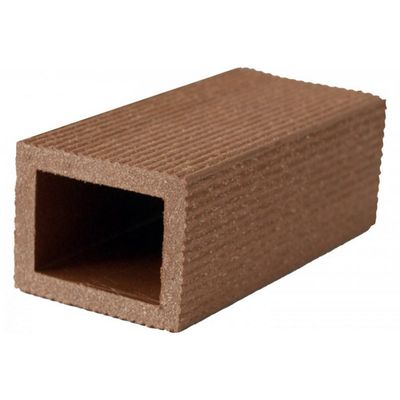 Stâlp gard WPC Evita periat patru fețe maro roșcat 4,8 x 3,8 x 200 cm