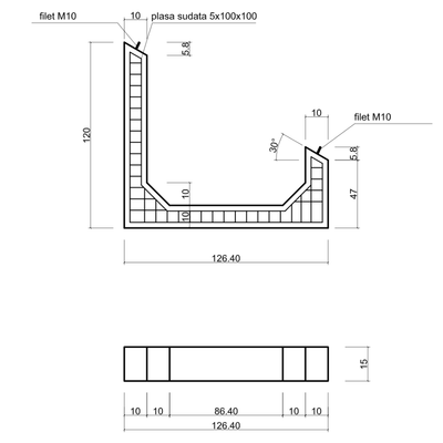 Suport panouri fotovoltaice din beton 30 grade, masiv, Betonix