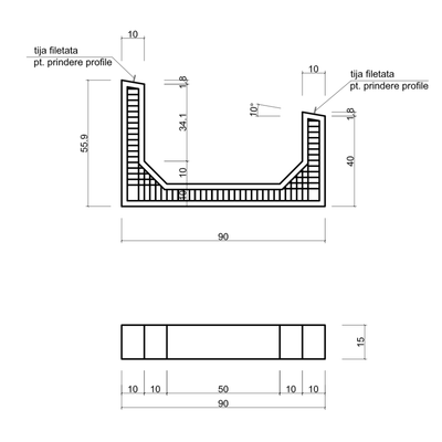 Suport panouri fotovoltaice din beton 10 grade, înalt, Betonix