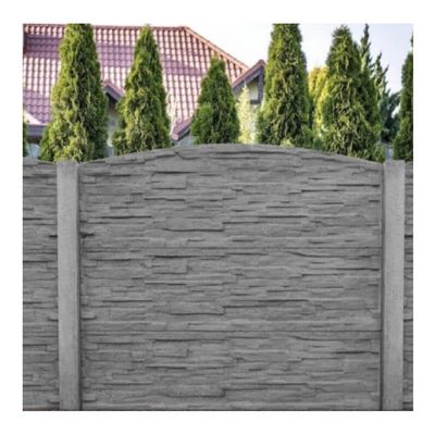 Gard beton Viking 1 stâlpi cu model piatră 1,5 m