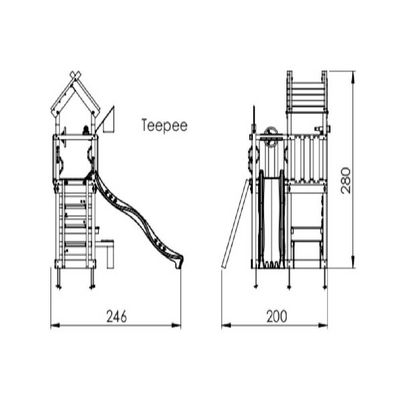 Turn copii Jungle Gym mini - Teepee
