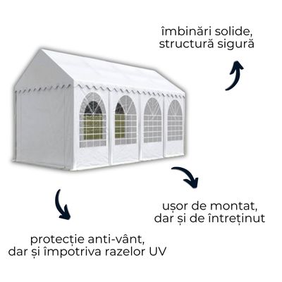 Cort profesional evenimente impermeabil Ignifug Plus 4x12 m