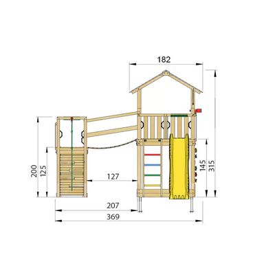 Loc de joacă Jungle Gym - Turn Chalet + Modul Bridge
