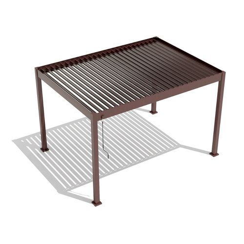 Pergolă bioclimatică Elite, 3x4 m, LED lumină caldă, Maro RAL 8017