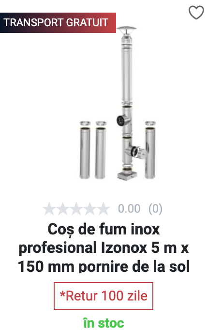Coș fum Izonox 5 m x 150 mm