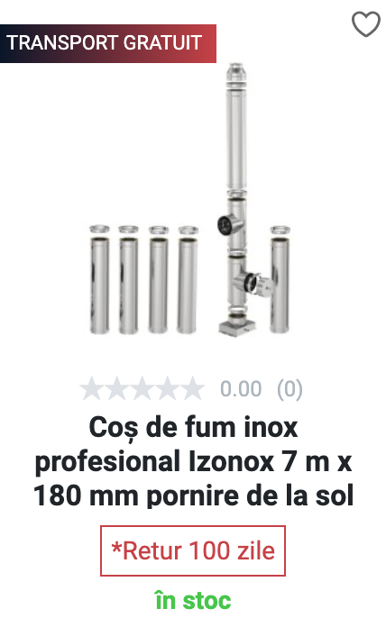 Coș fum Izonox 7 m x 180 mm