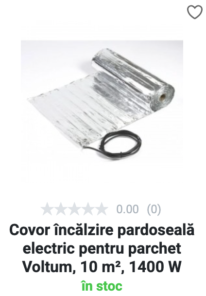 Covor încălzire electrică în pardoseală - parchet