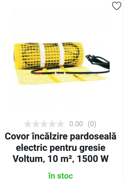 Covor încălzire electrică în pardoseală - gresie