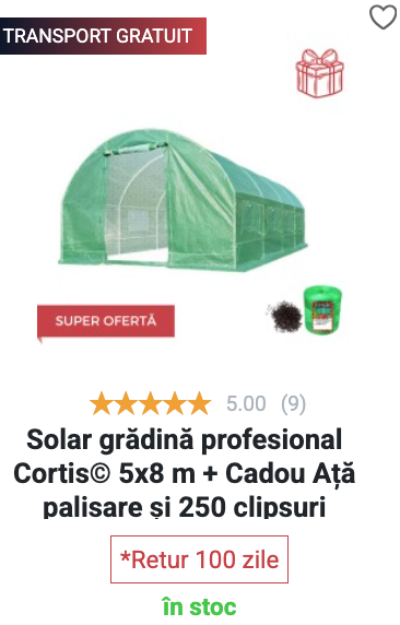 Solar grădină Cortis 5x8 m