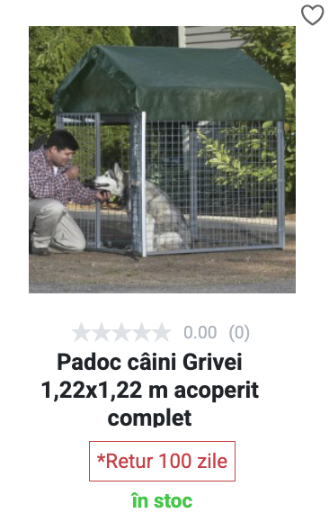 Padoc câini Grivei - 1,22 x 1,22 m